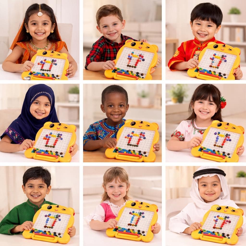 Kidoyz Magnetic Drawing Board – 80 Bead Magnetic Pen Board | Educational Activity Toy for Toddlers & Preschool Kids (3+ Years) — view 2