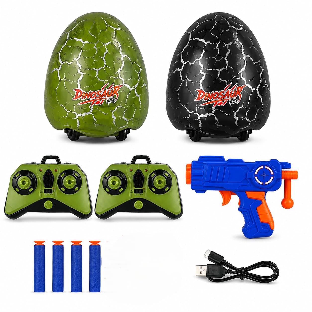 Kidoyz RC Dinosaur Egg Toy with Lights and Soft Shooter Gun 360° Spin, Remote Control, Soft Shooter Included, Ages 6 and Above, Light Up Feature — view 5