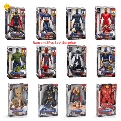 Kidoyz Superhero Action Figures | Random 2Pcs Set - Surprise | 30 cm Boxed Figures with Movable Joints, Light & Sound | Collectible Toys for Kids