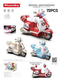 Touring Scooter Model Motorbike Toy With Light, Music & Smoke Spray | Color As Per Stock