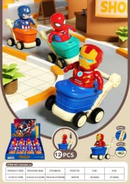 Avengers Push Shopping Cart Car Toy | Press & Go Captain America, Spider-Man, Iron Man Mini Push Cars | Color as per Stock dispatched | Pack of 3 Pcs