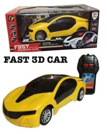 Fast 3D Remote Control Modern Car 1:20 With Lights | 2-Way Control | Color As Per Stock