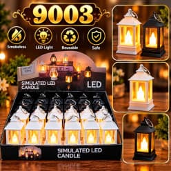 Diwali Candle LED Classic Lantern Candle | Pack of 24 | Mini Lantern With Flameless Candle | Smokeless Reusable | Color As Per Stock