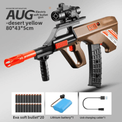 AUG Electric Soft Bullet Toy Gun Electric High-Speed Continuous Fire P90 Submachine Gun AUG Soft Bullet Toy Rifle PUBG Boys EVA Plastic