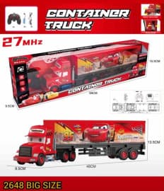 Remote Control Container Truck Big Size 59 cm With Front Rotation | 27MHz Rechargeable | Red Racing Truck