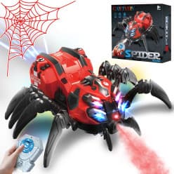Remote Control Mechanical Spider Toy With Mist Spray, Cool Lights & Music | Electric Robot Spider | Color As Per Stock