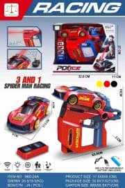 3-in-1 Spider-Man Racing Launcher Gun Car Set | Remote Control Race Car with Infrared Ray Launcher | USB Rechargeable | Ages 6+