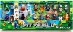 Minecraft Style My World Mini Figures Set (20 Pcs) | Lego Style Building Block Figures | Ages 6+