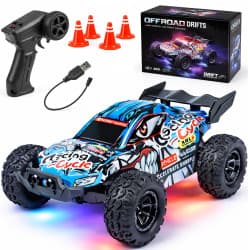 RC 4x4 Mini Off-Road Drift Car 1:32 | High-Speed Glow LED Remote Control Car | USB Rechargeable | Color as per Stock dispatched