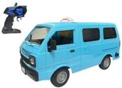 RC Mini Van with Lights, Music & Smoke Spray | 1:16 DIY Sticker Remote Control Angkot Van | Chargeable | Ages 6+ | Color As Per Stock