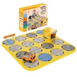 Samtop DIY Track Maze Race Car Track Building Block Educational Toy Set Tiles DIY Play Set 2 Light Up Car STEM Learning Constru Toy