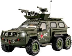 Key Remote Metal Alloy Army Truck with Door Open Function | 1:24 Military Armoured Vehicle RC Toy with Light & Sound