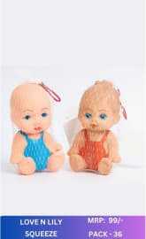 Love N Lily Squeezy Baby Doll Squeeze Toy | Soft Chu-Chu Doll for Babies | Design as per Stock Dispatched | Pack of 3 Pcs