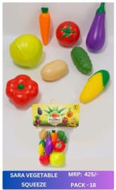 Vegetable Play Set Soft Squeezy Toys | Pretend Play Veggies for Kids | Pack of 1 Set