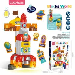 Rocket Building Blocks Set 46 Pcs | Educational Voice Interaction Block Toy for Kids | Pack of 1 Pc