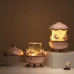 Bunny Carousel Starry Sky Projector Night Light | Rotating Projector Lamp for Kids' Room | Pack of 1 Pc