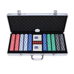 500 Piece Poker Chips Set – 11.5g Chips with Aluminum Case, 2 Card Decks, 5 Dice & Dealer Button – Card Game Chip Set for Family Game Night