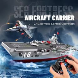 2.4G RC Aircraft Carrier Electric Military Warship Model Boat | Remote Control Toy Ship For Kids & Hobbyists
