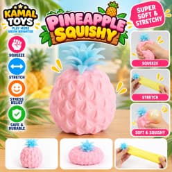 Pineapple Squishy Toy | Soft Fruit Squeeze Stress Relief Fidget Toy for Kids | Pack of 3 Pcs