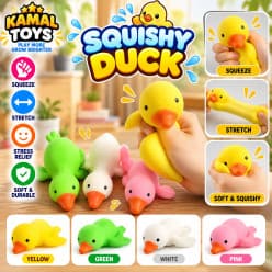 Squishy Duck Toy | Soft Squeeze Stress Relief Fidget Toy for Kids | Pack of 3 Pcs