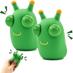 Pop-Eye Worm Squishy Toy | Eyes Pop Out Soft Squeeze Fidget Toy for Kids | Pack of 3 Pcs