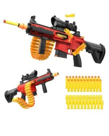 Shell-Throwing Soft Bullet Toy Gun 81 cm With Scope, Silencer-Style Tube & 18 Soft EVA Bullets | Two Modes Chain & Shell Throwing | Ages 6+