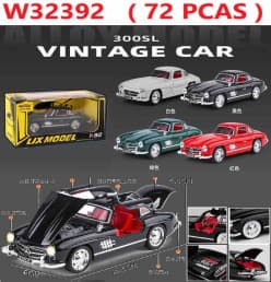 Vintage 300SL Gullwing 1:32 Die-Cast Metal Car | Pull-Back Alloy Car with Lights & Opening Doors | Pack of 1 Pc