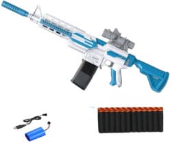 Storm Shooting M4A1 Gun Electric Burst Soft Bullet Automatic Rifle with Scope Guns & Darts (Blue)