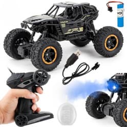 Remote Control Car Toy for Kids | Mist Spray Effect Rock Crawler Monster Truck Drift RC Car | 100+ft Range 2.4GHz Remote | Rechargeable | Type-C USB | 2WD Off-Road Climbing Racing Car | 1:18 Scale