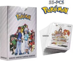 Pokemon Playing Cards 55 Pcs Silver Foil Card Deck Box V Series Vmax Gx Ex Ox (Silver)