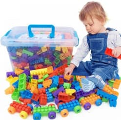 DIY Plastic Building Blocks for kids 3+ years 100+pcs (Multicolor)