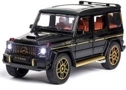 1:24 Diecast Mercedes G-Klass AMG G63 Wagon Pull Back Car with Lights & Sound (Black, Pack of: 1)