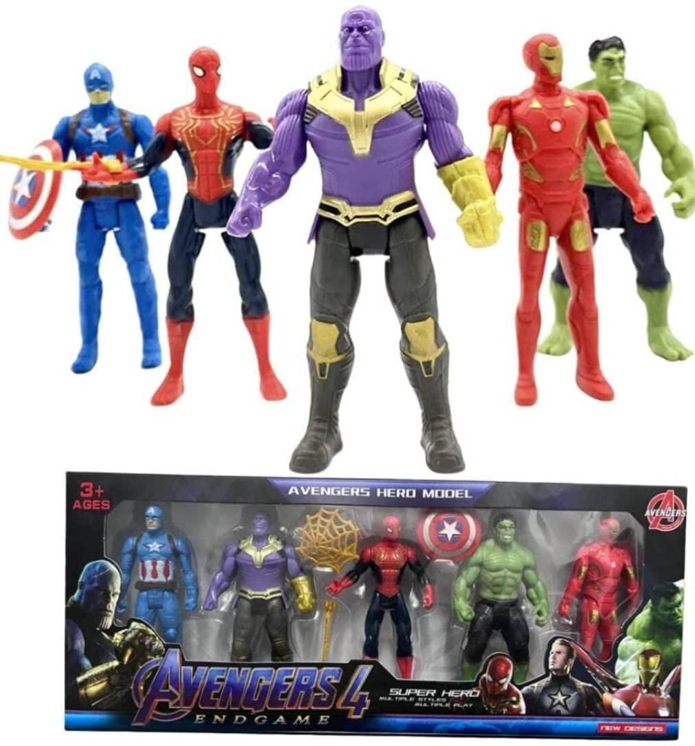 Avenger Toy Set- Captain America , Iron man , Spiderman , Hulk & Thanos  (Multicolor)