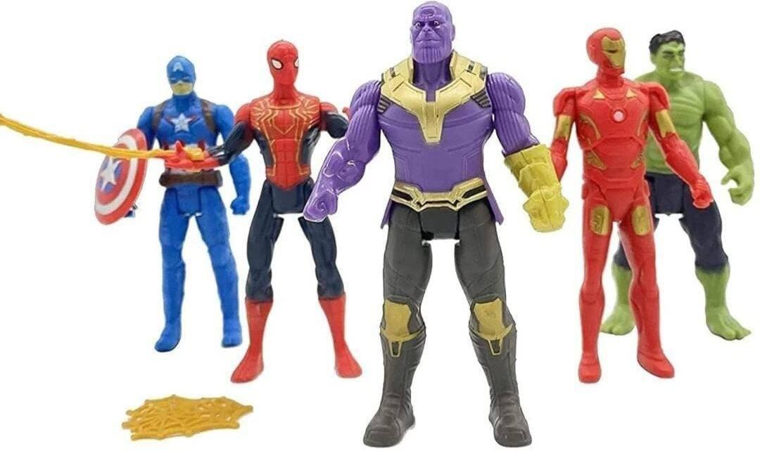 Avenger Toy Set- Captain America , Iron man , Spiderman , Hulk & Thanos  (Multicolor)