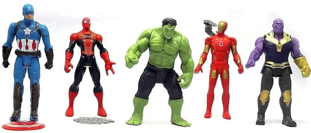 Avenger Toy Set- Captain America , Iron man , Spiderman , Hulk & Thanos  (Multicolor)