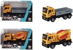 Kidoyz Die Cast Construction Vehicle Set of 2 Pull Back Truck with Light & Sound Toy (Multicolor, Pack of: 3)