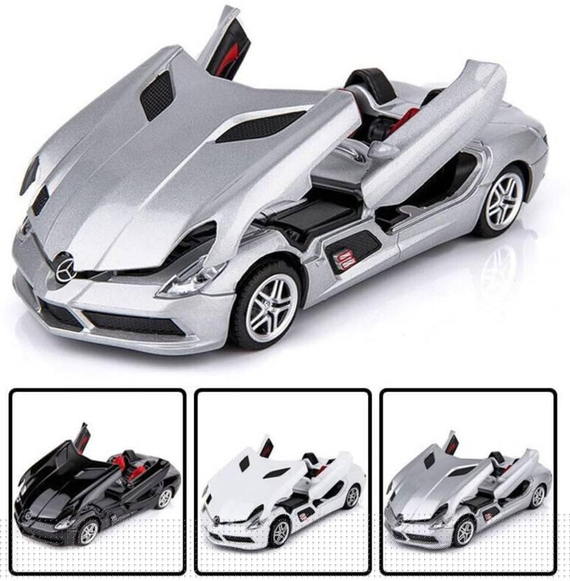 Kidoyz Die Cast 1:32 Mercedes-Benz SLR Metal Car Toy Model with Light & Sound for Kids  (Multicolor, Pack of: 1)