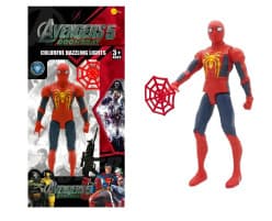 KIDOYZ Avengers Spider-Man Action Figure with Dazzling LED Lights & Web Accessory β Poseable Superhero Toy for Kids (3+ Years)