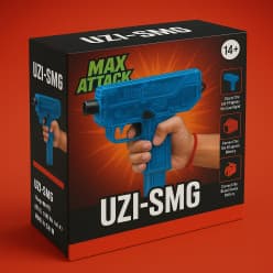 Uzi-SMG Foam Dart Blaster Toy Gun for Kids – Battery Operated Automatic Soft Bullet Gun with Rapid Fire, Magazine & Realistic Sound