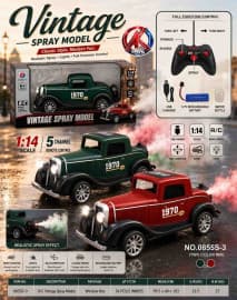 Kidoyz Remote Control 1:14 Scale 1970 VINTAGE SPRAY CAR - Color As Stock