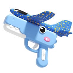 Kidoyz Foam Plane Gun Launcher Toy for Kids | Airplane Shooting Launcher with Foam Glider Planes | Outdoor Flying & Action Game