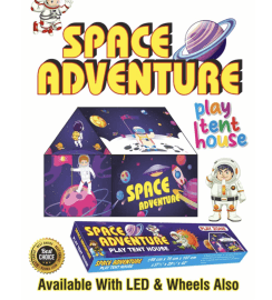 Kidoyz Space Adventure Play Tent House with LED Lights for Kids | Rectangle Box Packaging | 3x3x3.5 ft | Space Theme Kids Tent