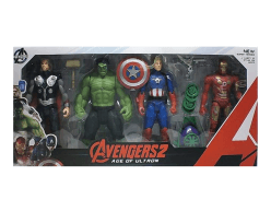 KIDOYZ 4-in-1 Jumbo Superhero Action Figure Set | Large Iron Man, Hulk & Captain America Figures with Accessories | Collectible Pretend Play Toys for Boys & Girls Ages 3+