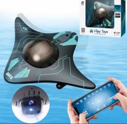 i-Spy Toys Waterproof Remote Control Spy Boat for Pools & Lakes | 6CH App-Controlled Drone with Real-Time Video Streaming & LED Lights