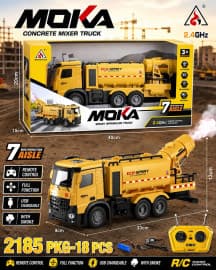 MOKA 2.4GHz Remote Control Eco-Spray City Cleaning Tanker Truck Toy with Realistic Mist Smoke Effect & LED Lights for Kids