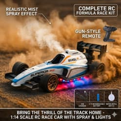 Superior Formula 1 RC High-Speed Racing Car with Smoke Spray and LED Lights