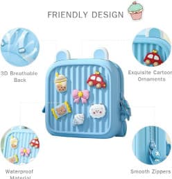 Kids Cute Toddler Mini DIY Premium Backpack - Bule Color