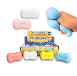 Soap Squishy Toy | Realistic Bar Soap Shape | Super Soft Slow Rising Squeeze Fidget | Stress & Anxiety Relief Sensory Toy for Kids, Teens & Adults | Party Favor | 1pc