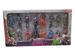 Super Heroes Action Figure Set of 16 | Spider-Man, Hulk, Iron Man, Captain America, Venom, Thanos & More | Collectible Superhero Toy for Boys & Girls | Ages 3+