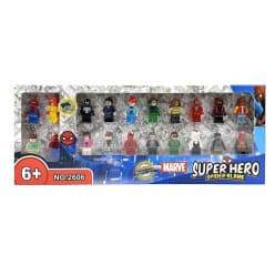 Lego Style Building Block Superhero Minifigures Set | Spider-Man, Iron Man, Hulk & More | Birthday Gift for Boys | Ages 6+